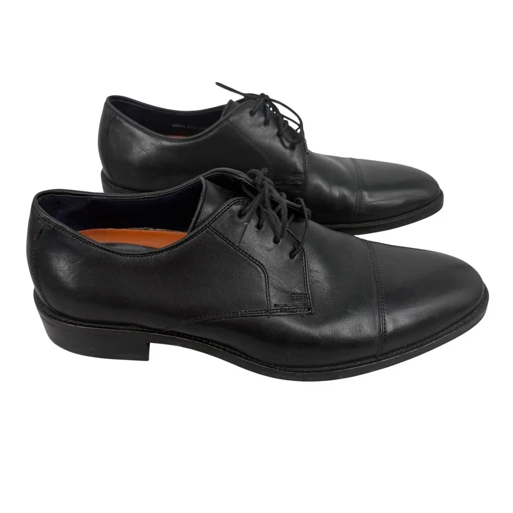 Cole Haan Grand.OS Mens Black Leather Cap Toe Oxford Dress Shoes Size 8.5 M